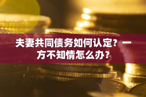 北京夫妻共同债务如何认定？一方不知情怎么办？