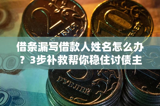 北京借条漏写借款人姓名怎么办？3步补救帮你稳住讨债主动权